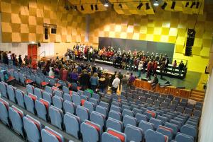 Rehearsing at the venue - by Brian Rope