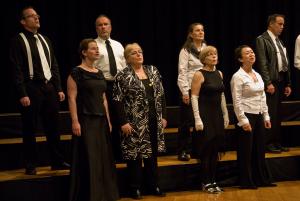 Ensemble 2 rehearsing on stage 1